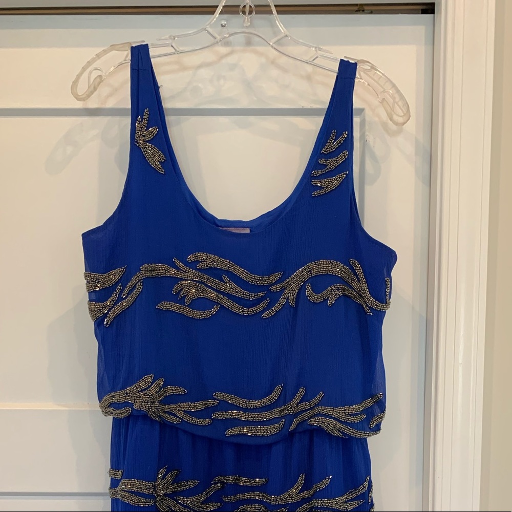 Royal Blue and Beaded Dress